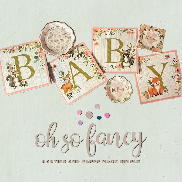 Woodland Baby Girl Shower Bundle
