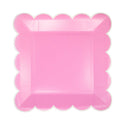 Fuchsia (Pink) Scalloped Square 9" Plate | Oh So Fancy Party