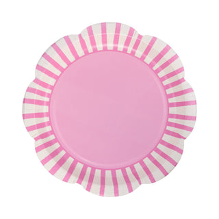 Fuchsia Striped Scallops 9" Plate | Oh So Fancy Party