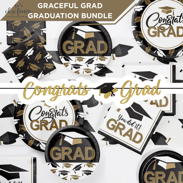 Graduation Bundle Graceful Grad Graduation Party Bundle | Plates & Napkins Set | Class of ...