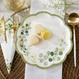 Botanical Garden Plates with Gold Foil