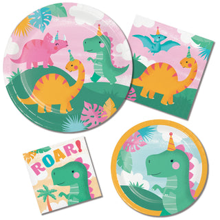 Pink Dino Party Tableware Bundle