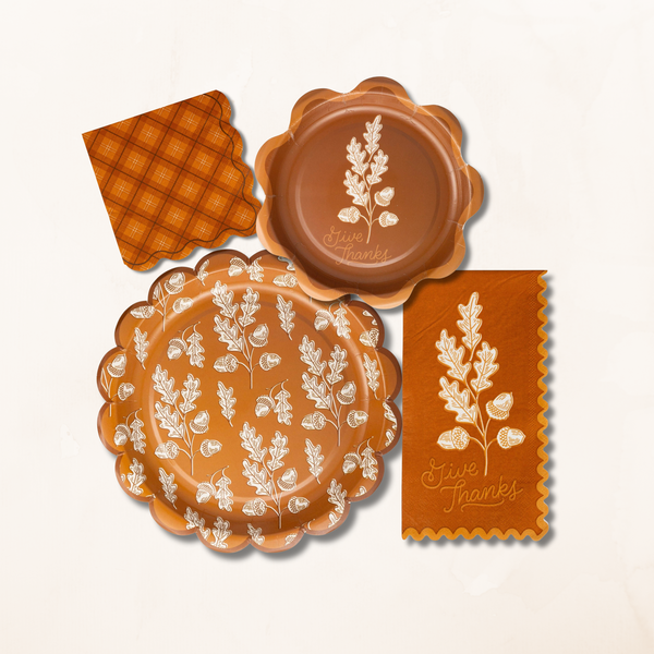 Thanksgiving Give Thanks Acorn Tableware Bundle