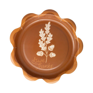 Give Thanks Acorn Thanksgiving Plates | Oh So Fancy Party