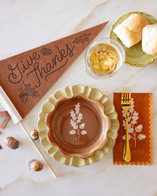 Give Thanks Acorn Thanksgiving Plates | Oh So Fancy Party