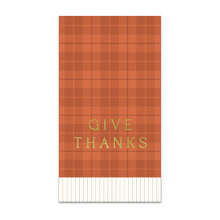 Give Thanks Fall Plaid Dinner Napkin | Oh So Fancy Party