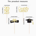 Class of 2026 Glitter Cupcake Toppers - Set of 12