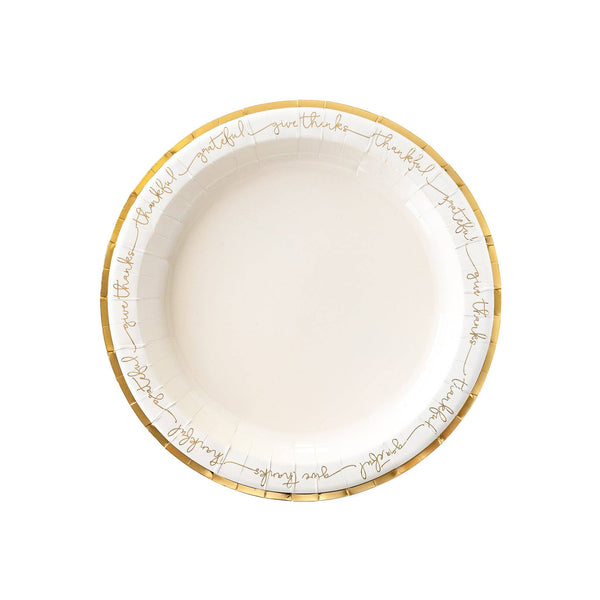 Grateful Thankful Thanksgiving Plates | Oh So Fancy Party