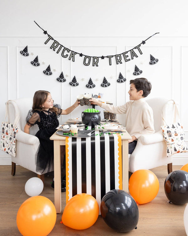 Halloween Party Cups and Banners - Oh So Fancy Party