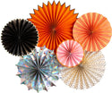 Set of colorful paper fans on a white background