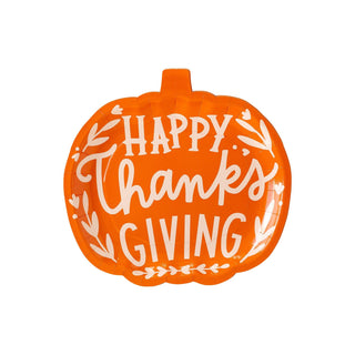 Happy Thanksgiving Pumpkin Plate - Oh So Fancy Party