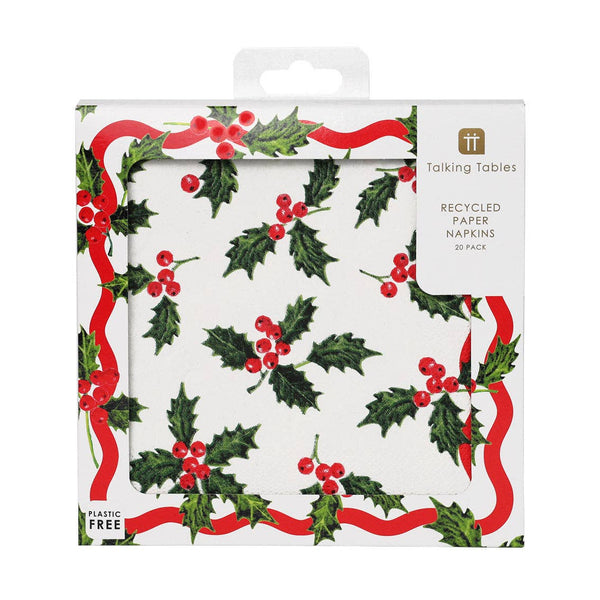 Holly and Berry Napkins | Oh So Fancy Party