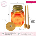 Honey Bee Glass Honey Jar with Dippers | Baby Shower Favor & Decor