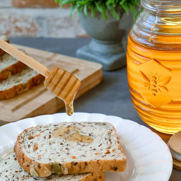 Honey Bee Glass Honey Jar with Dippers | Baby Shower Favor & Decor