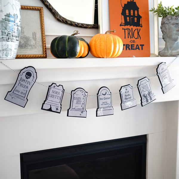 Humorous Headstone Felt Banner Garland Premium Quality Layered Bunting | Oh So Fancy Party