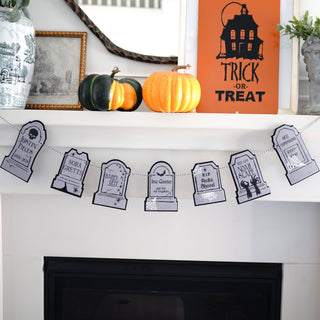 Humorous Headstone Felt Banner Garland Premium Quality Layered Bunting | Oh So Fancy Party