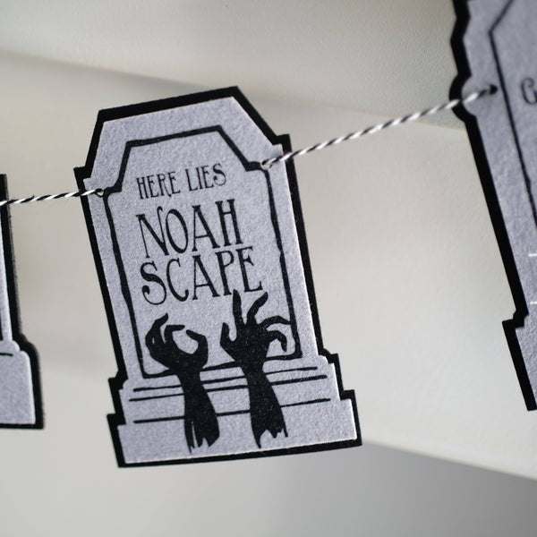 Humorous Headstone Felt Banner Garland Premium Quality Layered Bunting | Oh So Fancy Party