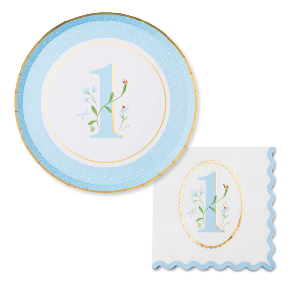 1ST BIRTHDAY SKY BLUE SMALL PLATES
