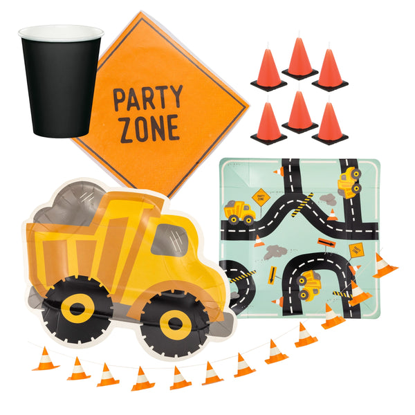 Orange Party Napkins - Halloween Construction Sports Party Napkins 16 Pack