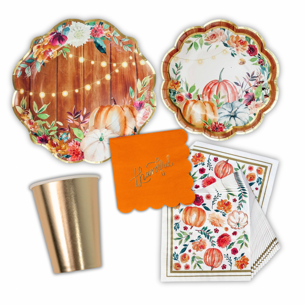 Watercolor Fall Pumpkin Tableware Bundle
