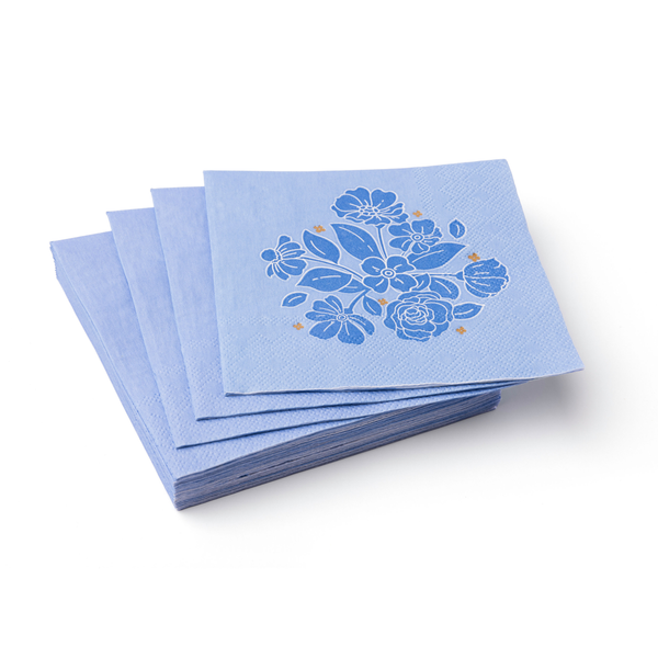 BELLE BLUE ELEGANT FLORAL DESSERT PLATES