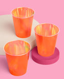 Orange Iridescent Cups