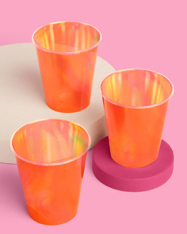 Orange Iridescent Cups