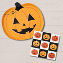 Orange Jack-O-Lantern Small Plates (Set of 8)