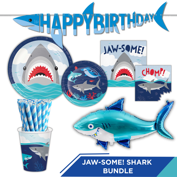 Shark Birthday Party 78 Piece Bundle