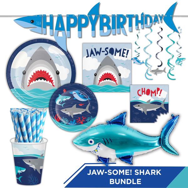 Shark Birthday Party 81 Piece Bundle