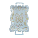 Decorative tray with gold intricate patterns on a white background