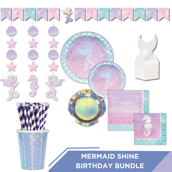 Mermaid Shine Birthday Party 105 Piece Bundle