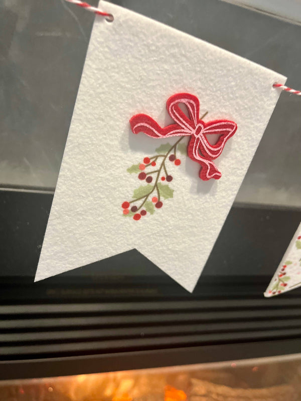 Merry Christmas Holly Felt Banner | Oh So Fancy Party