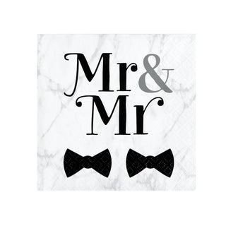 Mr and Mr Napkins/ Black and White Napkins / Black Napkins / Same Sex Marriage / Same Sex Wedding / Wedding Napkins / Wedding Shower Napkins
