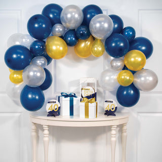 Navy, Gold and Silver Balloon Arch Kit