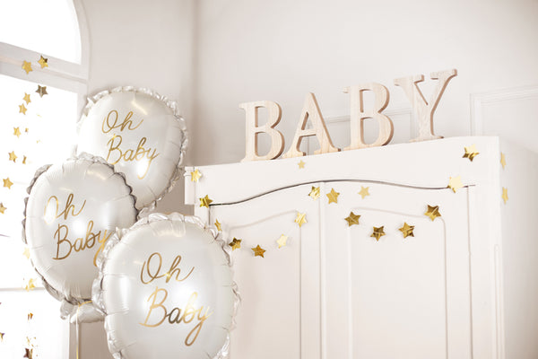 Oh Baby Gold Script Foil Balloon