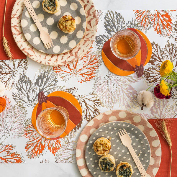 Orange Gold Pumpkin Napkins Styled | Oh So Fancy Party
