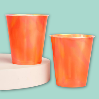 Orange Iridescent Cups