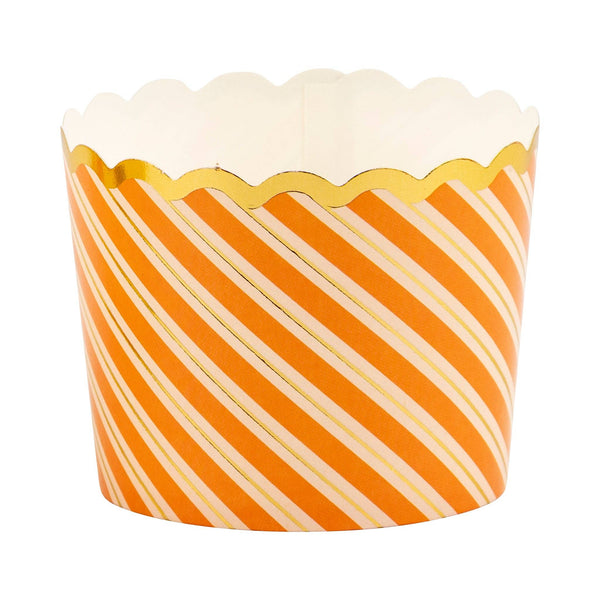 Orange Striped Baking Cups - Oh So Fancy Party