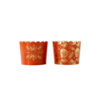 Orange and Gold Foil Bountiful Baking Cups | Oh So Fancy Party