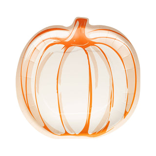 Orange and White Pumpkin Plate - Oh So Fancy Party