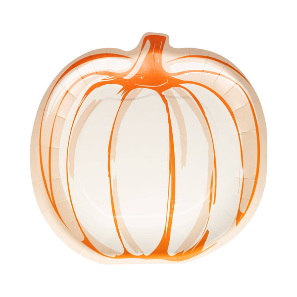 Orange and White Pumpkin Plate - Oh So Fancy Party