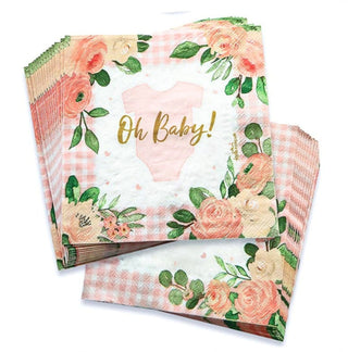 Pink Floral Oh Baby Shower Tableware Bundle