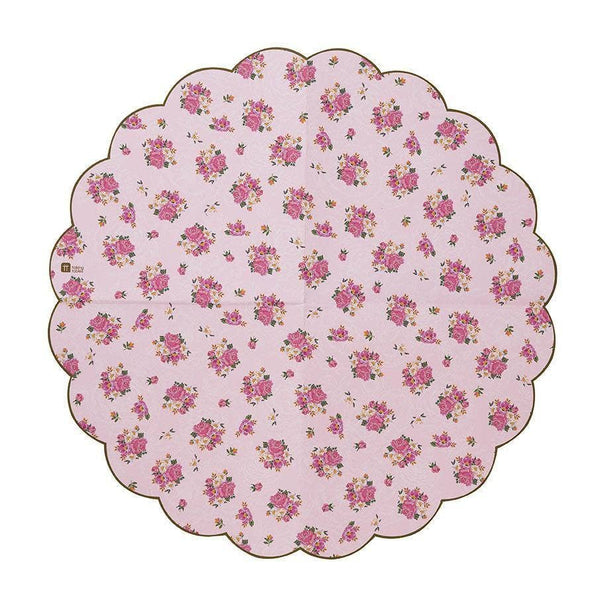 Scalloped Pink Floral Napkins