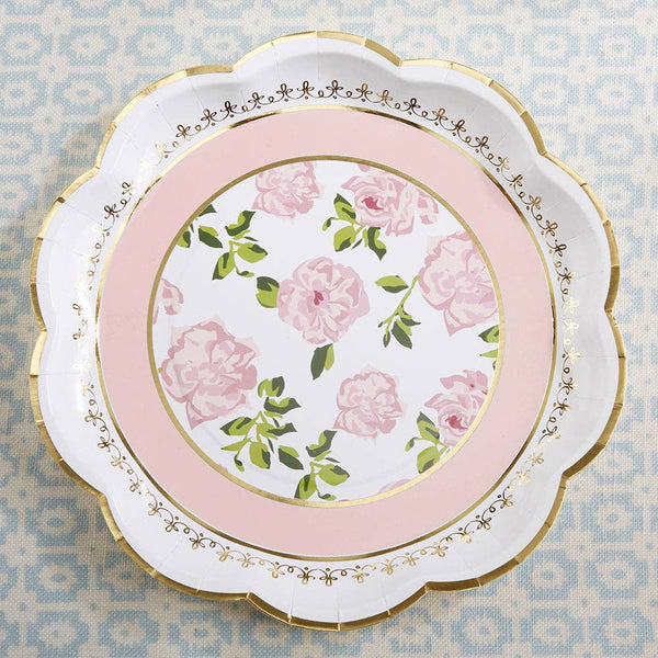 Pink Tea Time Whimsy 9 in. Premium Paper Plates | Oh So Fancy Party