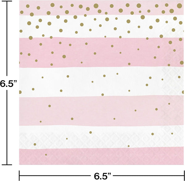 Pink and Gold Celebrations Napkins