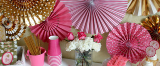 Gold Foil Party Fan Set / Gold Foil Fans / Party Fans / Paper Fans / Metallic Gold / Gold Party Fans / Gold Party Decor / Golden Anniversary
