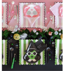 Pink and Black Cocktail Napkin Set