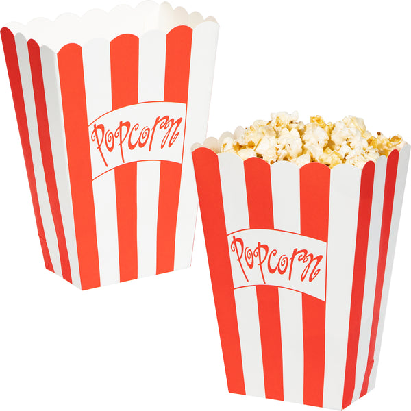 Red and White Striped Popcorn Box