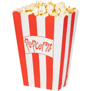 Red and White Striped Popcorn Box